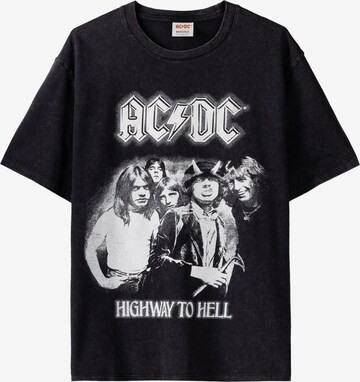 Bershka T-Shirt 'ACDC' in Schwarz: predná strana