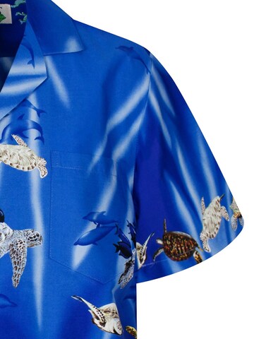 KY's Regular fit Button Up Shirt 'Turtle NEW' in Blue