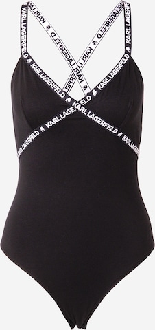 Karl Lagerfeld Shirt Bodysuit in Black: front