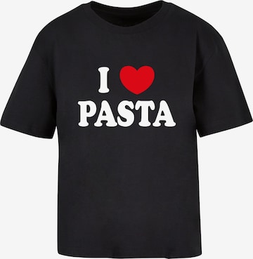 Miss Tee Shirt 'Pasta Love' in Schwarz: Vorderseite