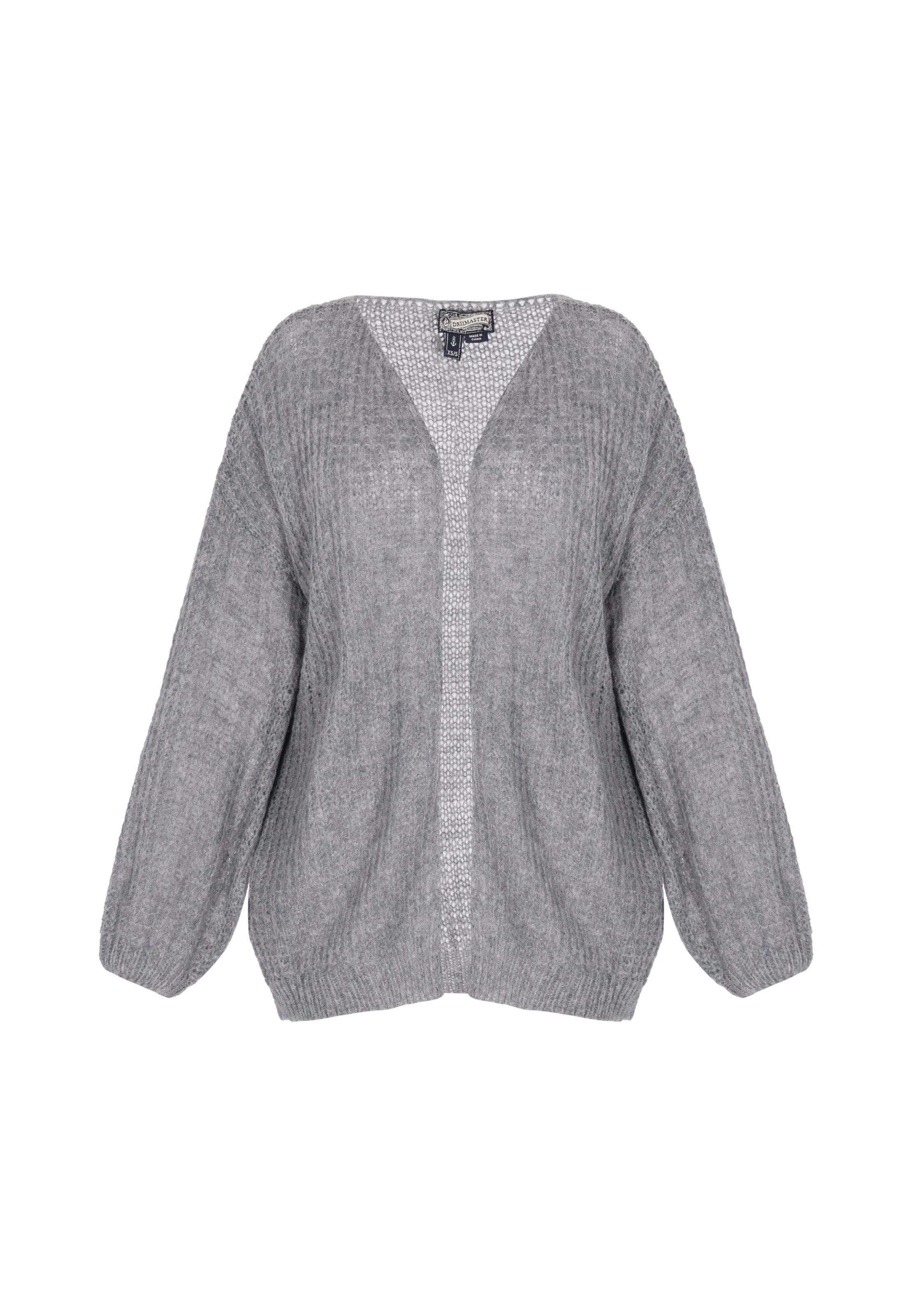 Cardigan dimensiuni mari de la DreiMaster Vintage pe gri: față