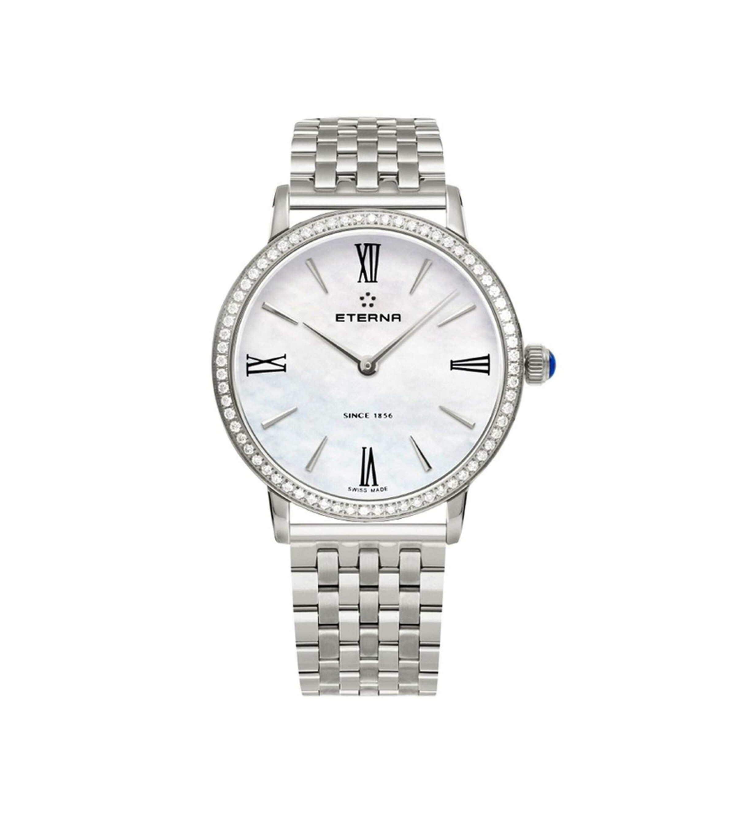 ETERNA Analoguhr in Silber: Vorderseite