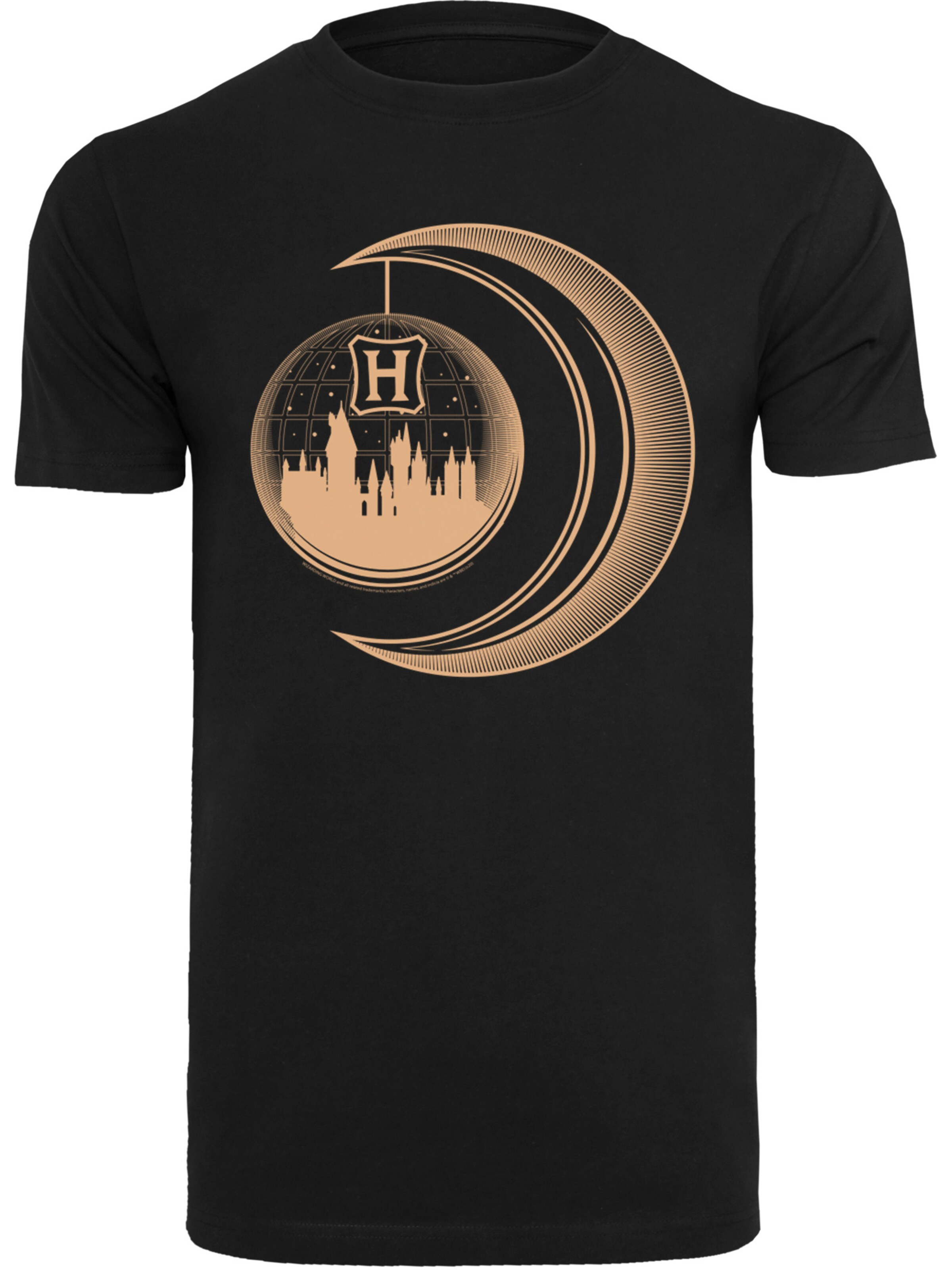 F4NT4STIC Shirt 'Harry Potter Hogwarts Moon' in Black: front
