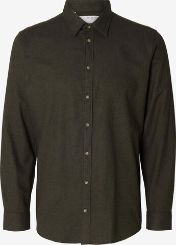 Coupe regular Chemise 'Owen' SELECTED HOMME en vert : devant