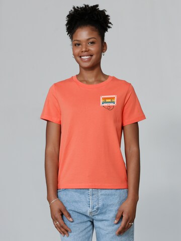 T-shirt 'Rainbow Cassette' Watapparel en orange : devant