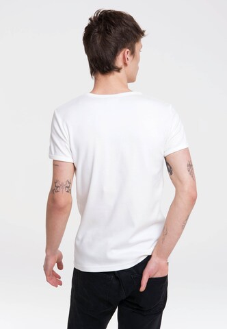 LOGOSHIRT Shirt 'Human Torch Flame On' in Wit