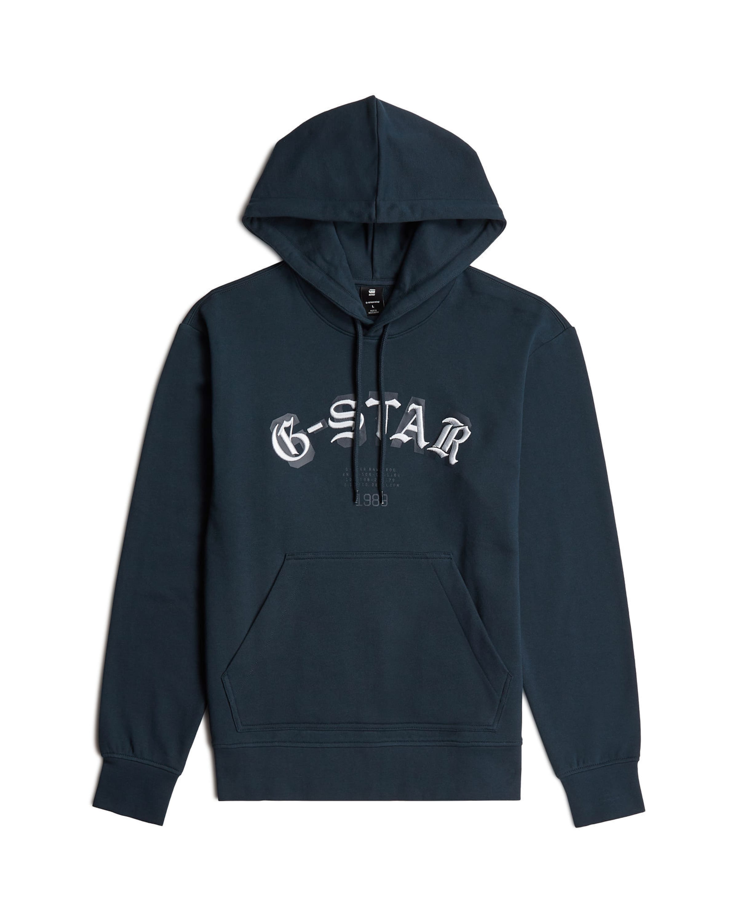 G-STAR Sweatshirt 'Embro Logo HB' in Blue: front