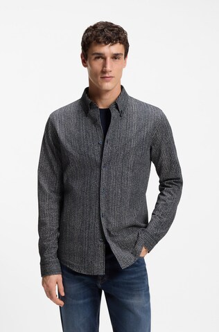 BOSS Slim fit Button Up Shirt in Blue: front