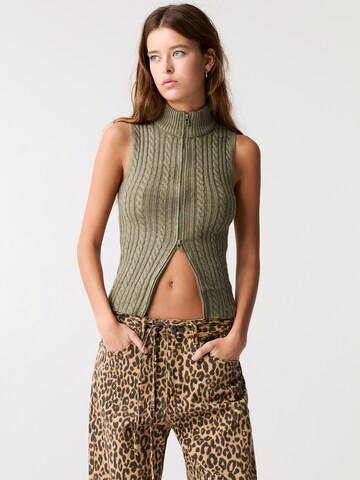 Cardigan Pull&Bear en vert : devant