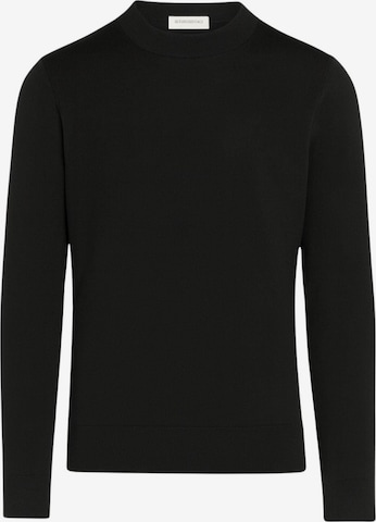 Paolo Pecora Milano Sweater 'Men's Crew Neck Sweater in Extrafine Merino Wool' in Black: front