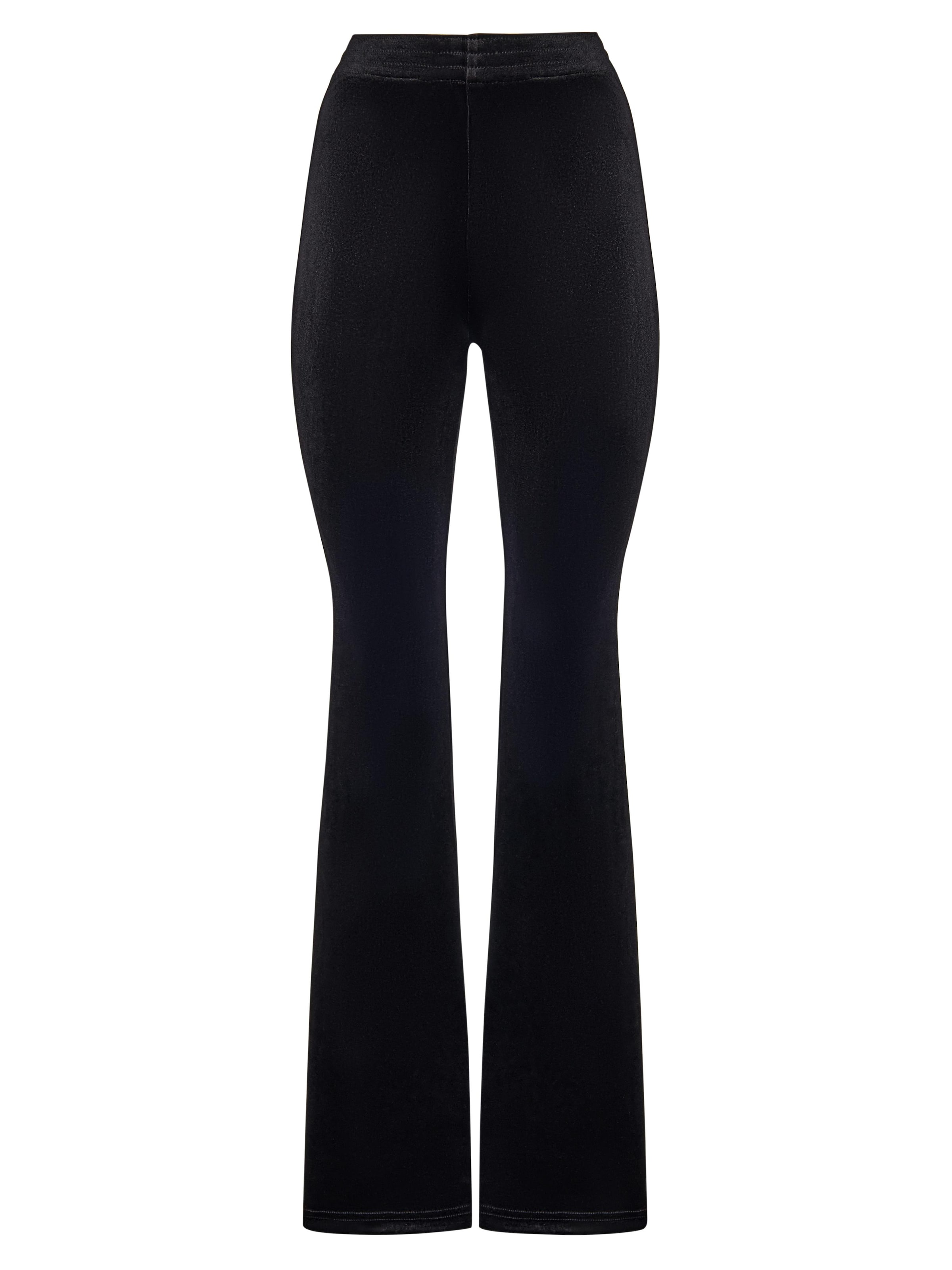 Serena Silueta Regular Traditional Pants 'Velvet flared trousers' in Black: front