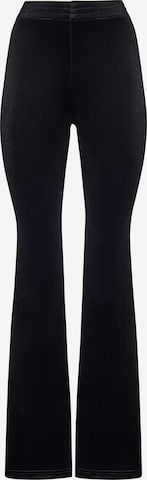 Serena Silueta Slimfit Housut 'Velvet flared trousers Petite' värissä musta: etupuoli