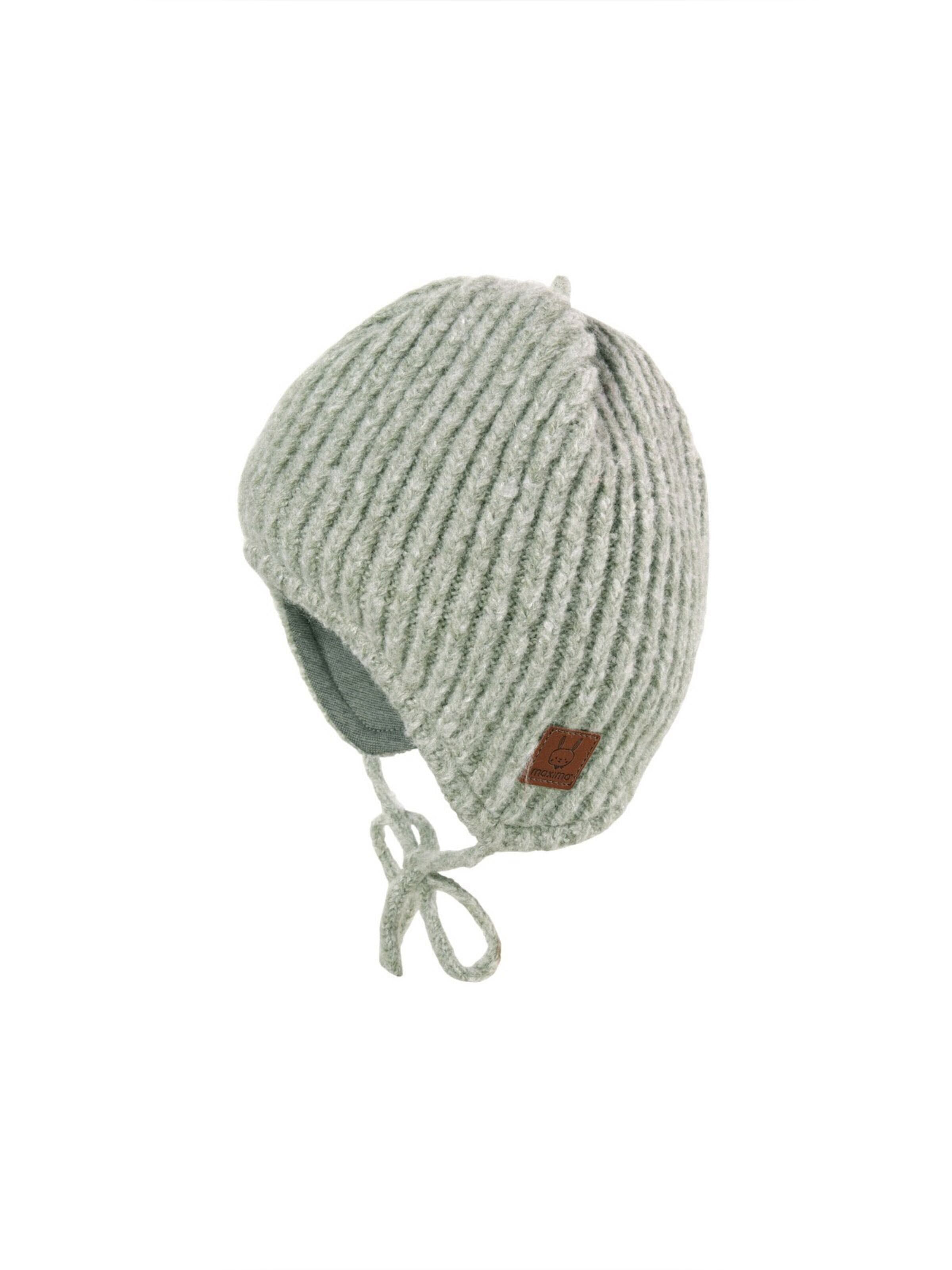 MAXIMO Beanie 'BABY-Mütze, Rippe, ausgenäht Jerseyfutter' in Green: front