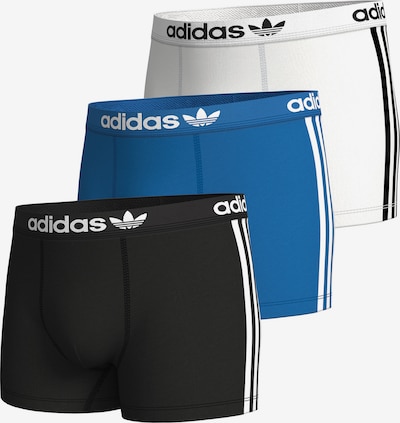 ADIDAS ORIGINALS Boxers ' Comfort Flex Cotton 3 Stripes ' en bleu / noir / blanc, Vue avec produit