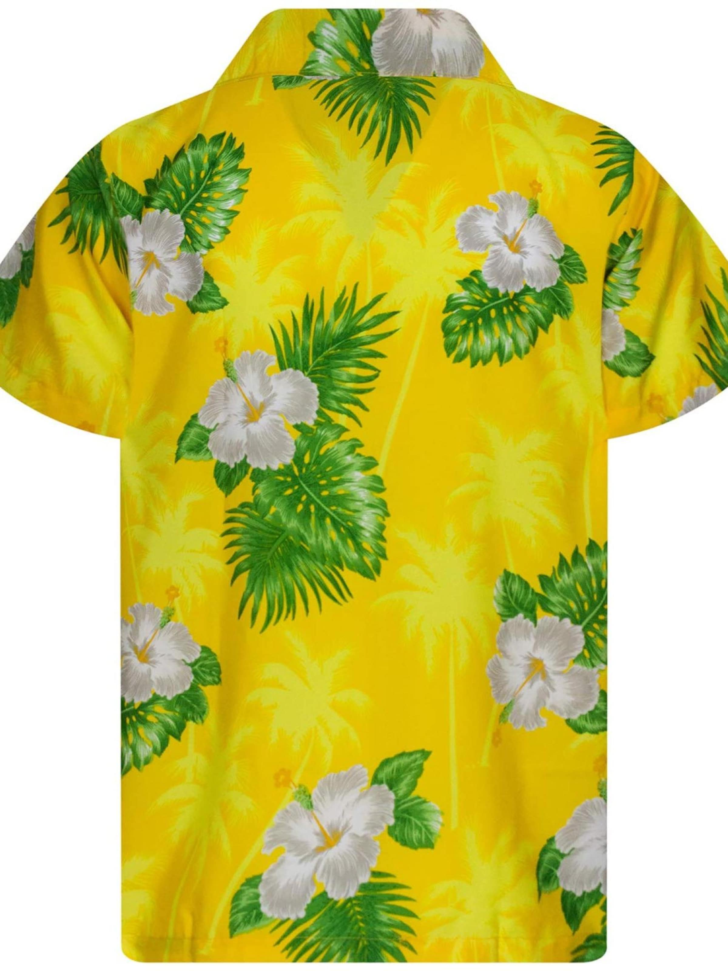 King Kameha Regular Fit Hemd 'Small Flower'‌‌‌‌‌‌ in Gelb