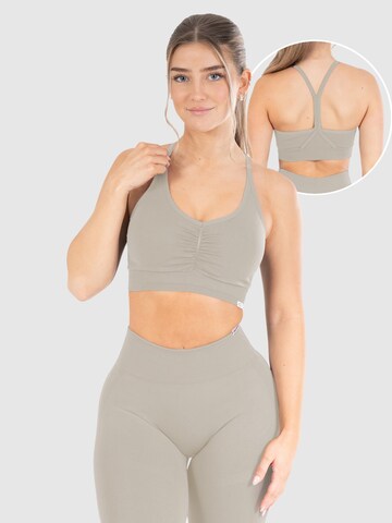 Smilodox Bustier Sporttop ' Solid Scrunch ' in Grijs