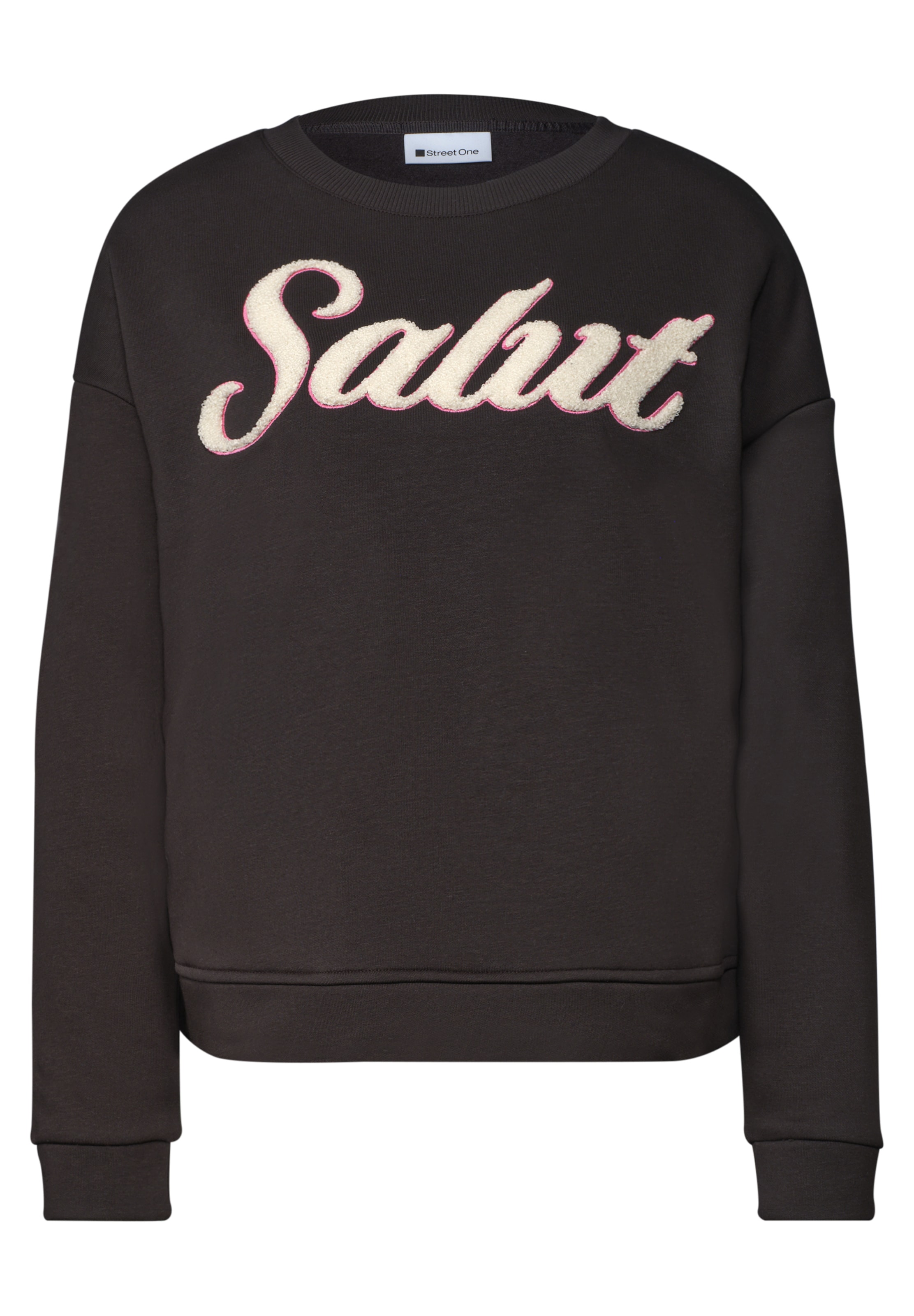 STREET ONE Sweatshirt in XS in dunkelbraun / offwhite, Produktansicht