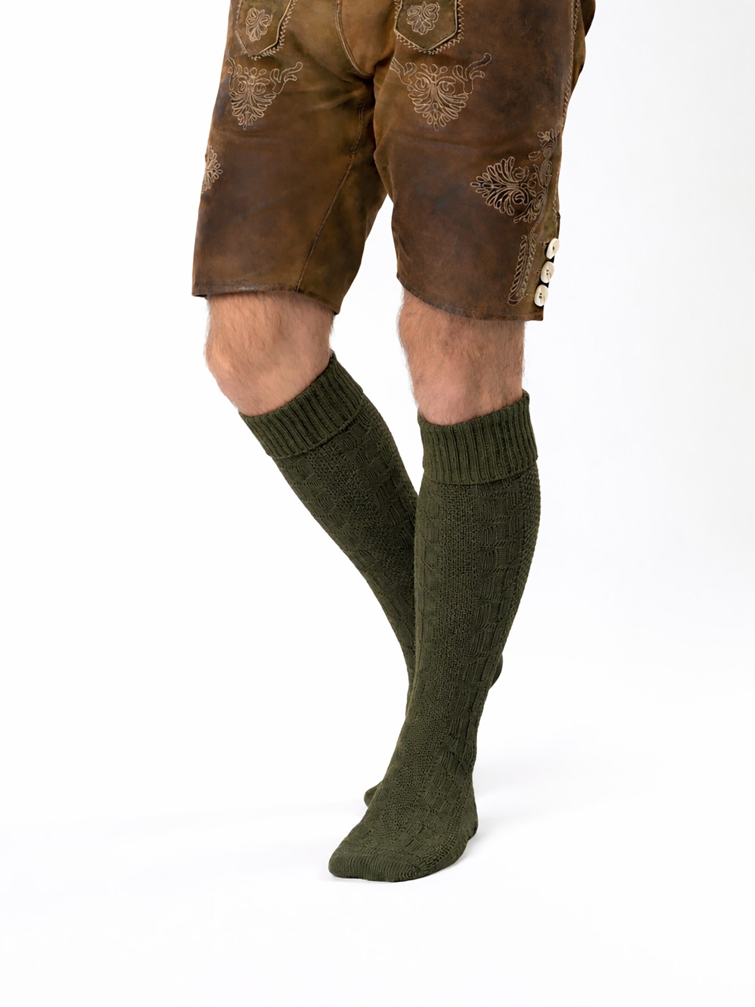 HerzSticht Traditional socks 'Silberdistel' in Green