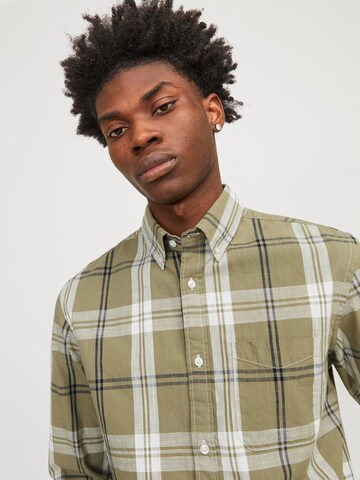 JACK & JONES Comfort fit Button Up Shirt 'Blubrook' in Green