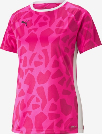T-shirt fonctionnel 'teamLIGA' PUMA en rose : devant