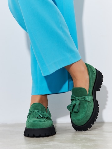 CESARE GASPARI Moccasins in Green