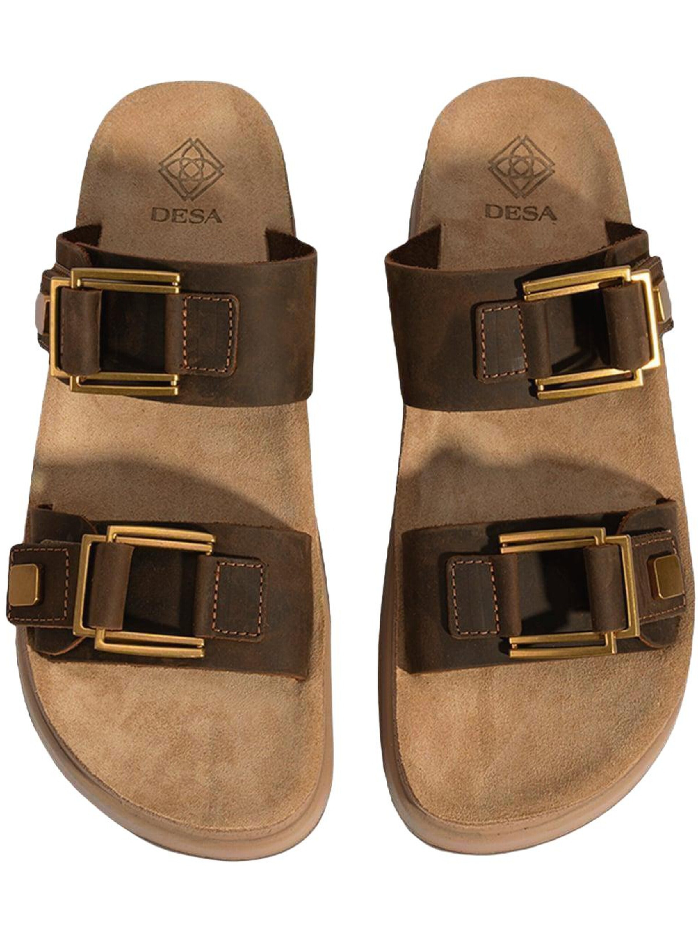 Desa - Zapatillas de casa 'Keilrutschen' en marrón