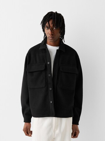 Bershka Between-Season Jacket in Black: front