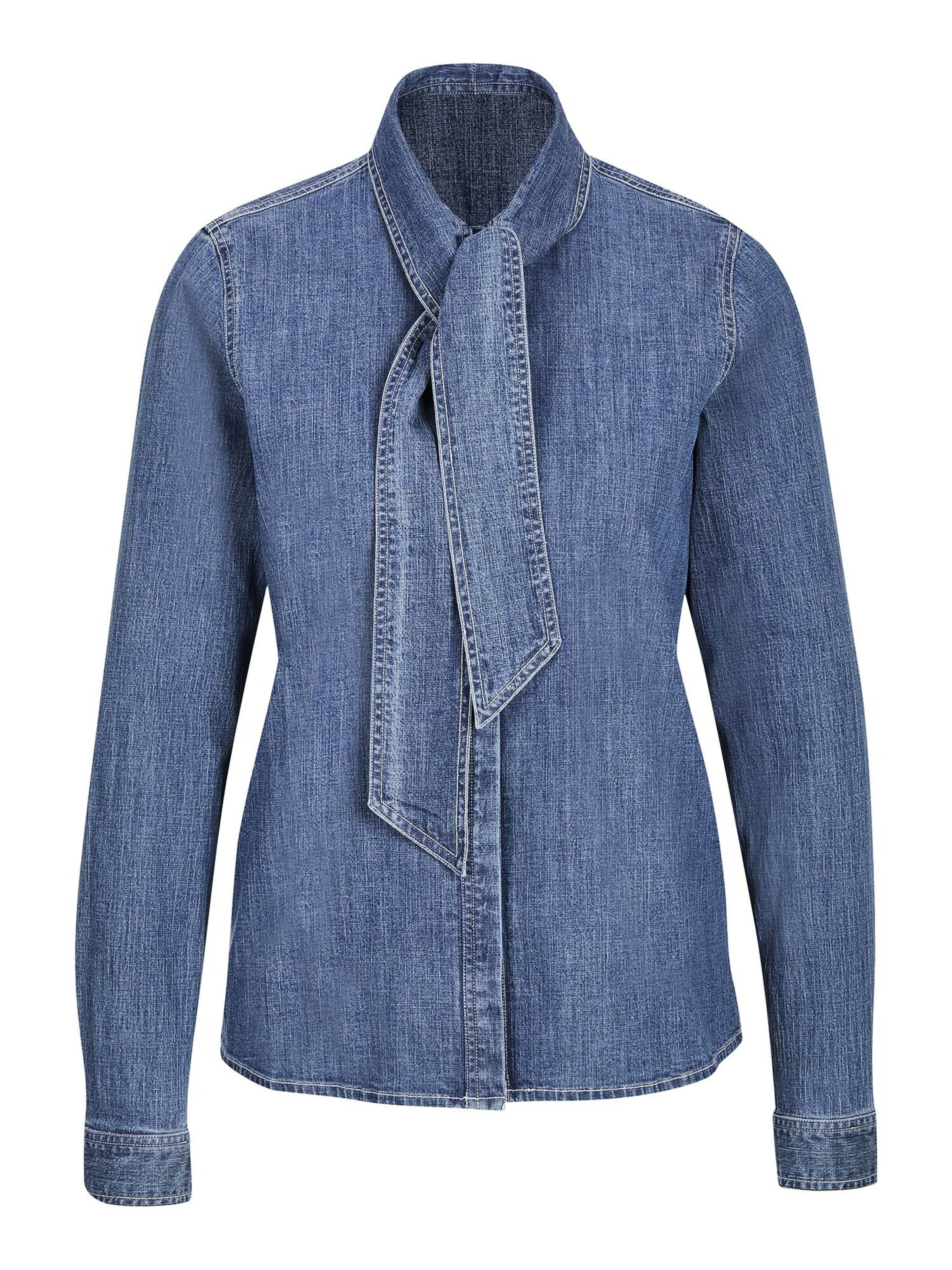 MADELEINE Blouse in Blauw: voorkant