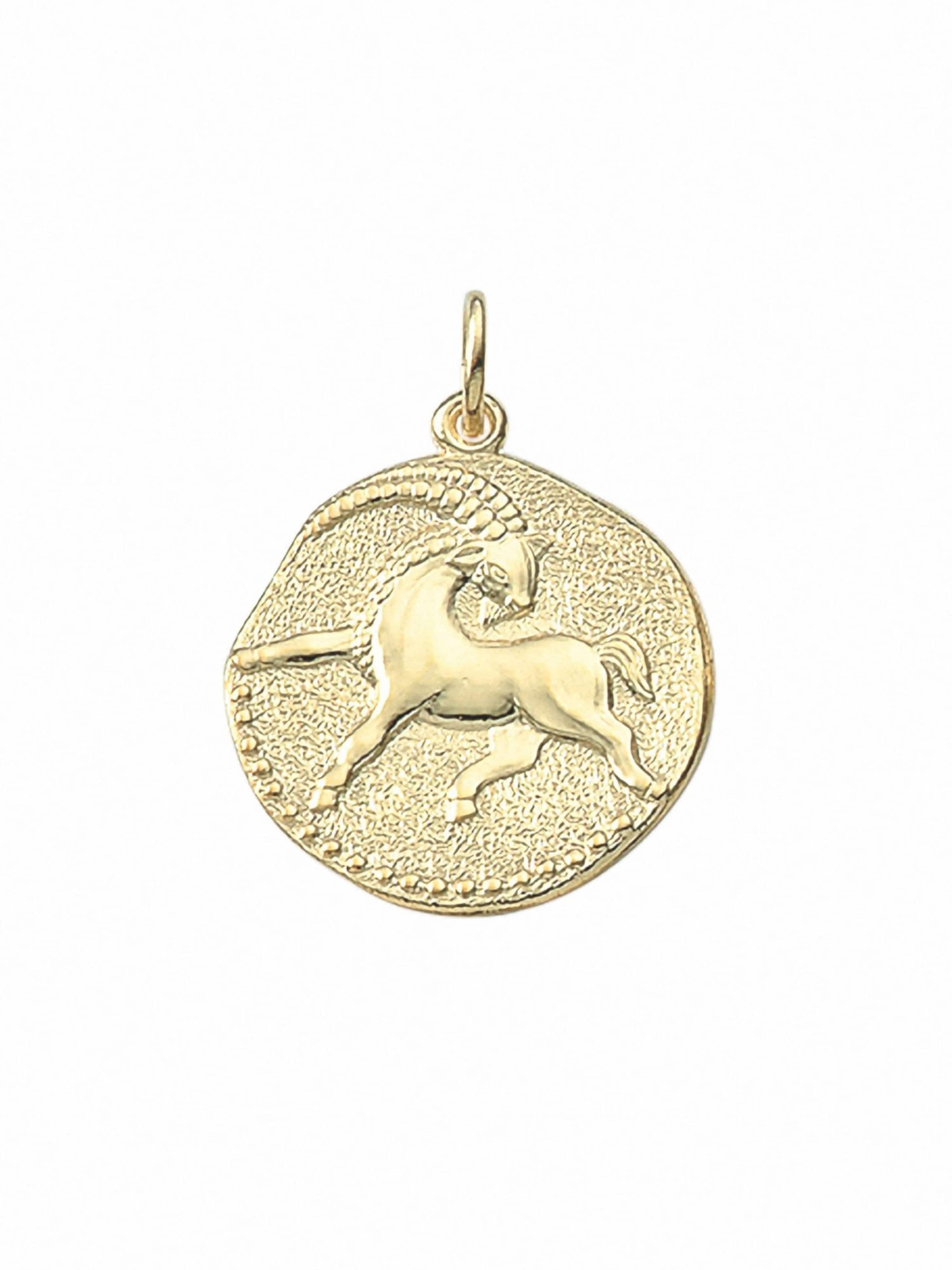 Adelia´s Anhänger "Steinbock" in Gold: Vorderseite