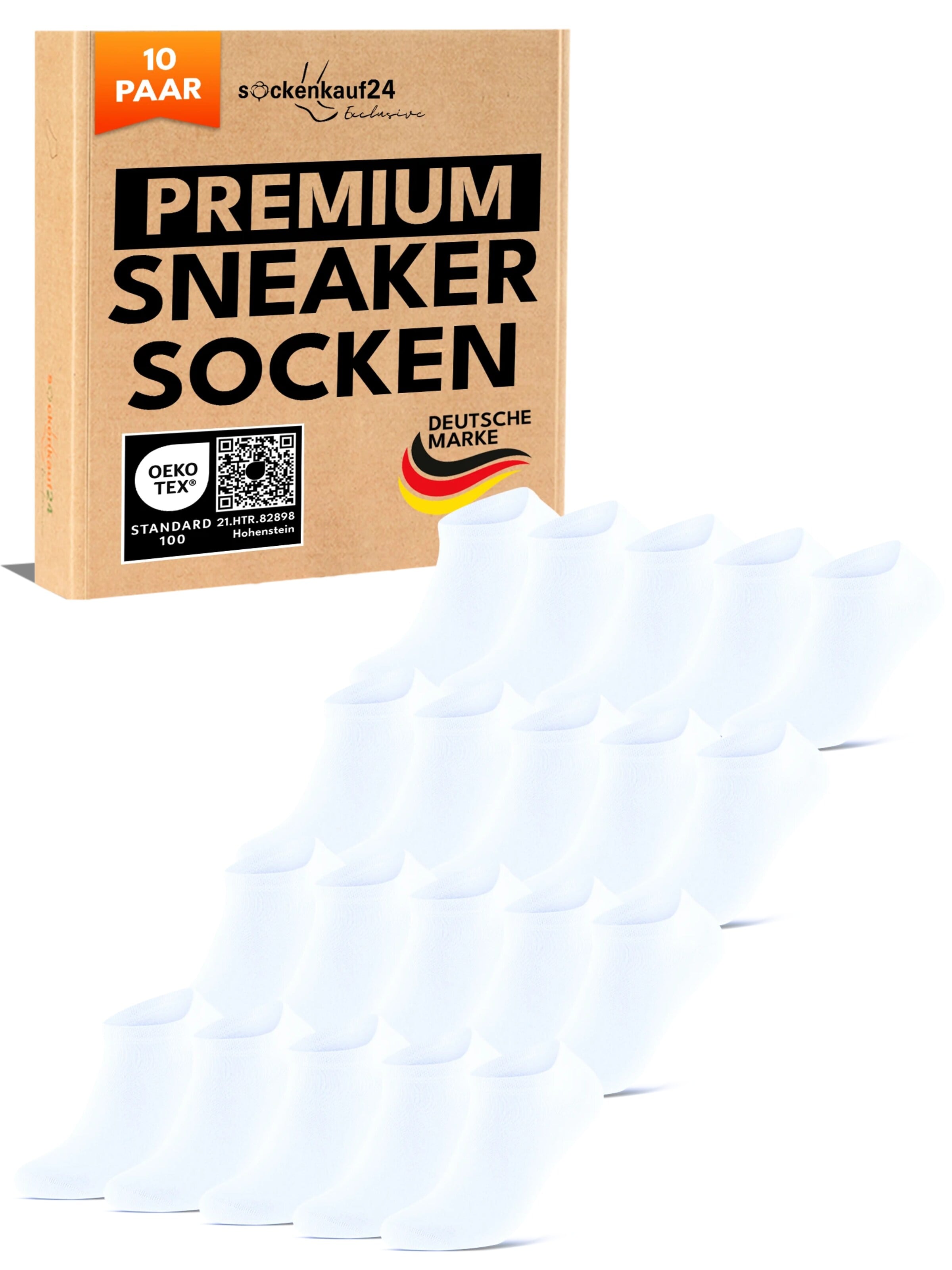 sockenkauf24 Ankle Socks 'Sneaker Socken' in White: front