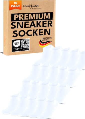 sockenkauf24 Ankle Socks 'Sneaker Socken' in White: front
