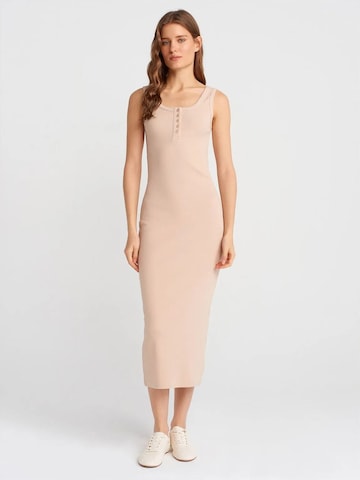 Dilvin Jurk in Beige: voorkant