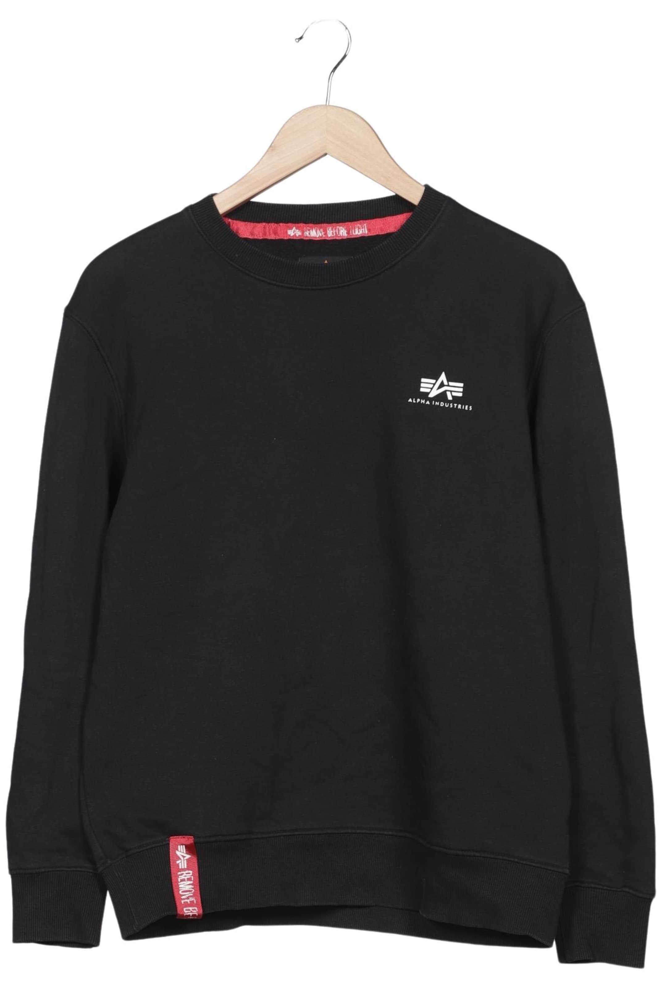 ALPHA INDUSTRIES Sweater M in Schwarz: Vorderseite
