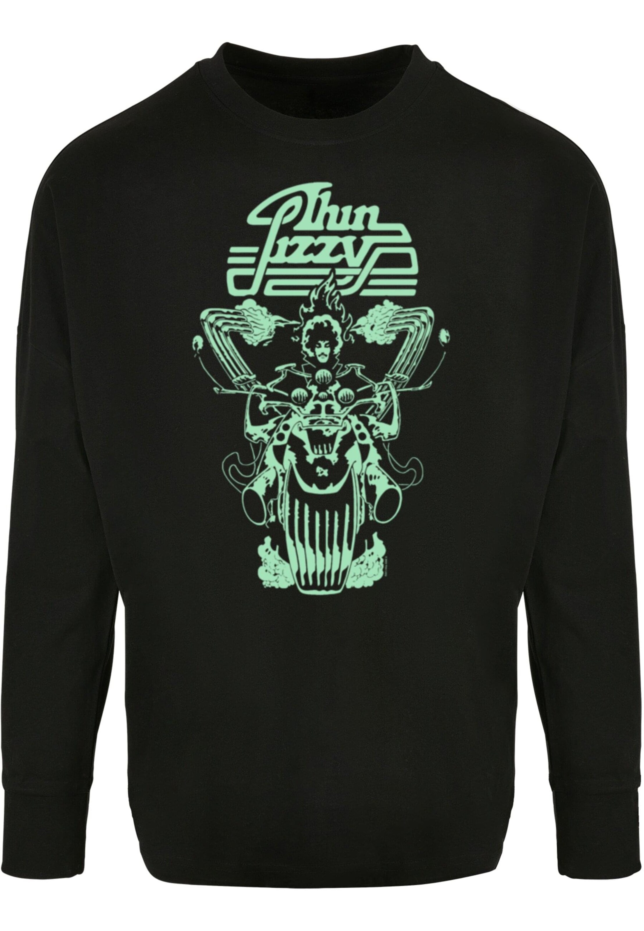 Merchcode Shirt 'Thin Lizzy - Rocker Flames' in Black: front