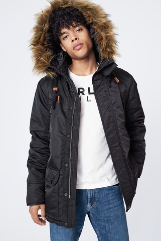 Harlem Soul Between-Seasons Parka 'Chi-Cago' in Black: front