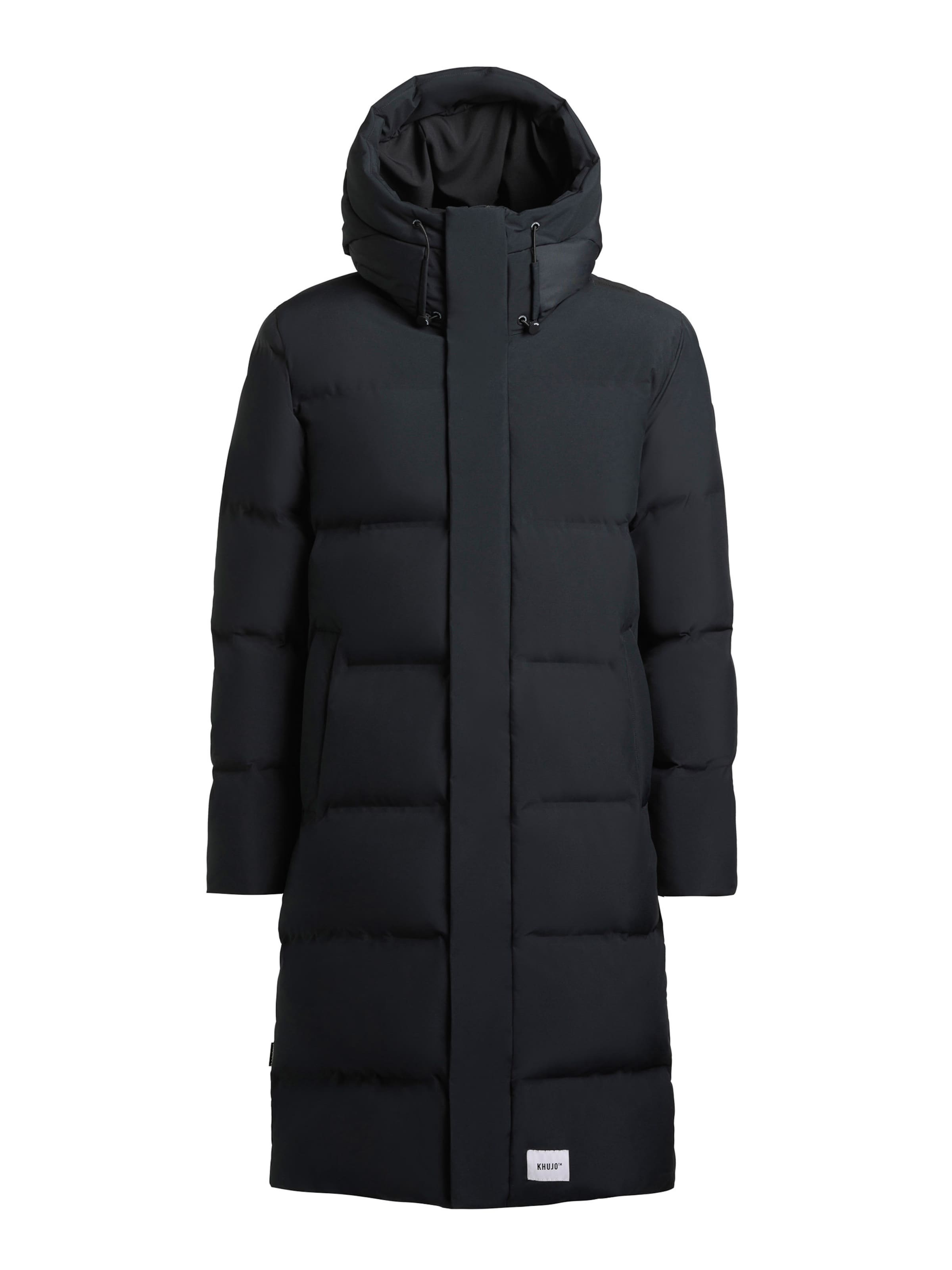 khujo Pitkä talvitakki 'Stig' värissä musta: etupuoli
