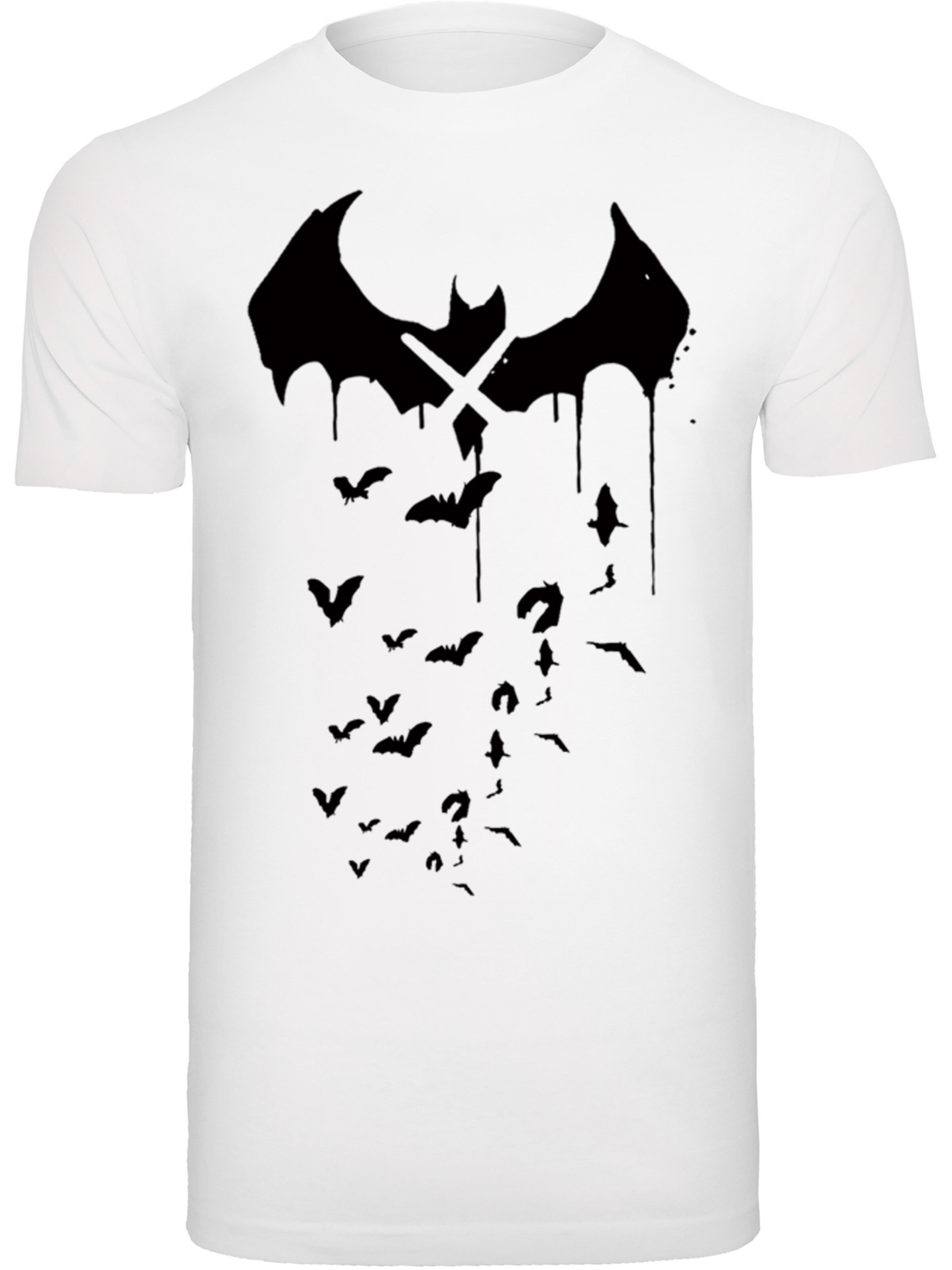 F4NT4STIC Shirt 'DC Comics Batman Arkham Knight Bats' in White: front