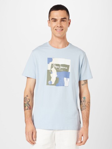 Tricou 'OLDWIVE' de la Pepe Jeans pe albastru: față