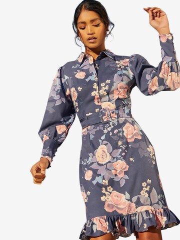 Chi Chi London Shirt dress in Blue