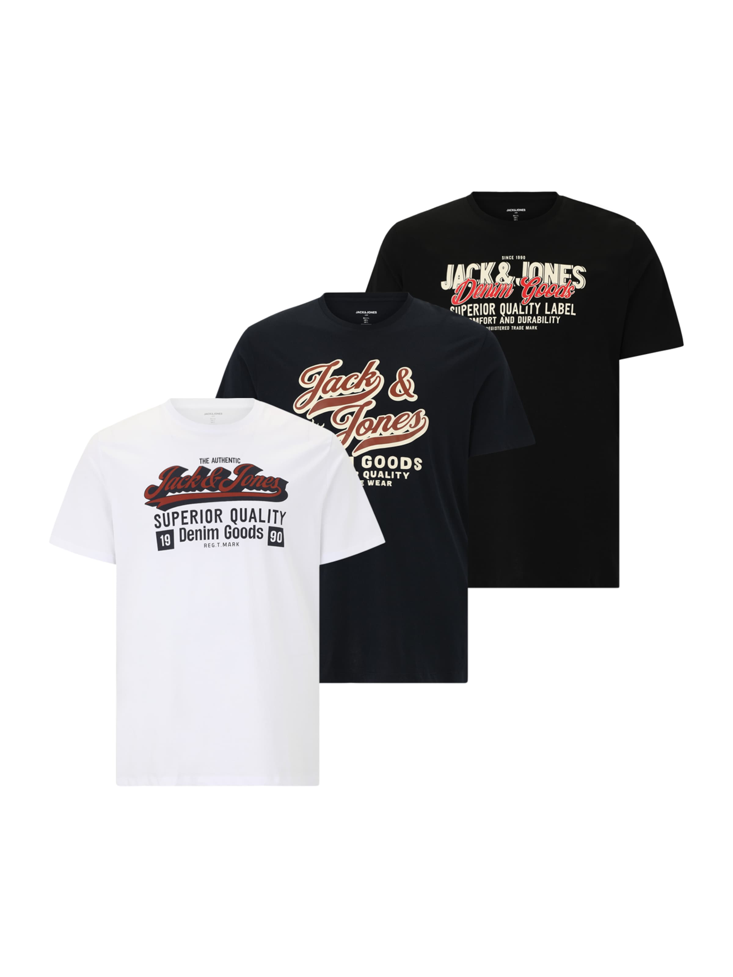 Jack & Jones Plus - Camiseta en negro: frente