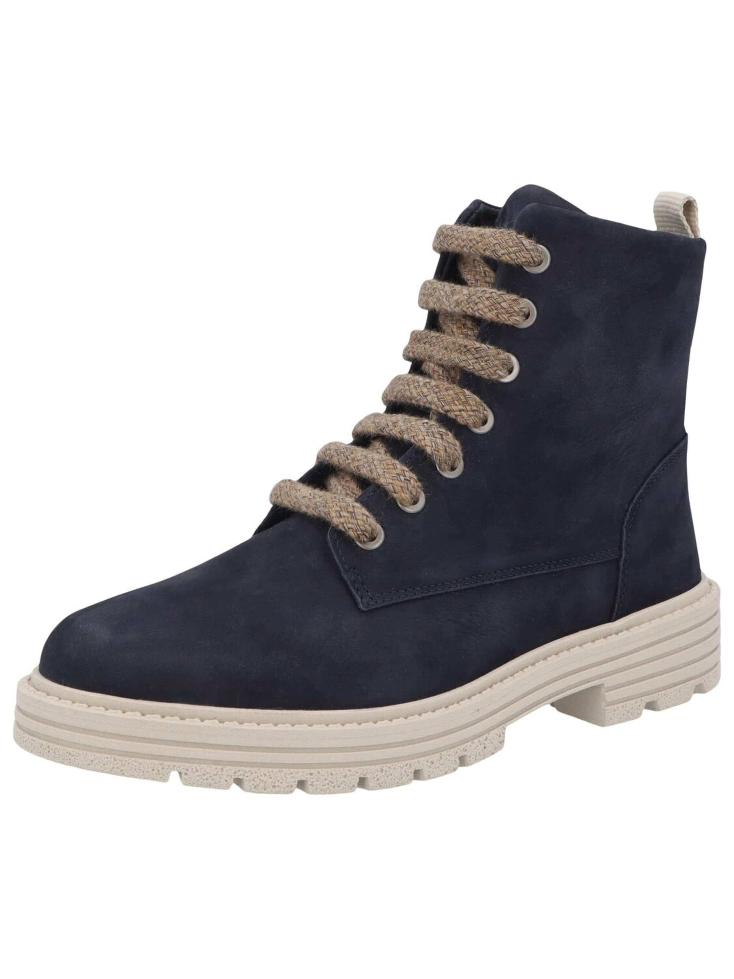 SOLIDUS Laarzen 'Stiefeletten/Boot Damen 63109 80480 Echtleder in blau' in Blauw: voorkant