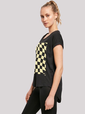 F4NT4STIC T-Shirt 'Wavy Schach Muster' in Schwarz