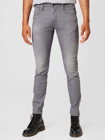 REPLAY Slimfit Jeans 'ANBASS' i grå: framsida