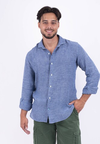 Panareha Regular fit Button Up Shirt 'FIJI' in Blue: front