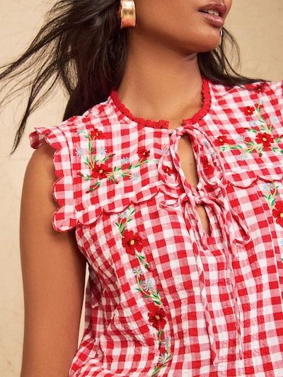 love & roses Blusa en L en verde / rojo / rojo pastel / blanco, Vista del producto