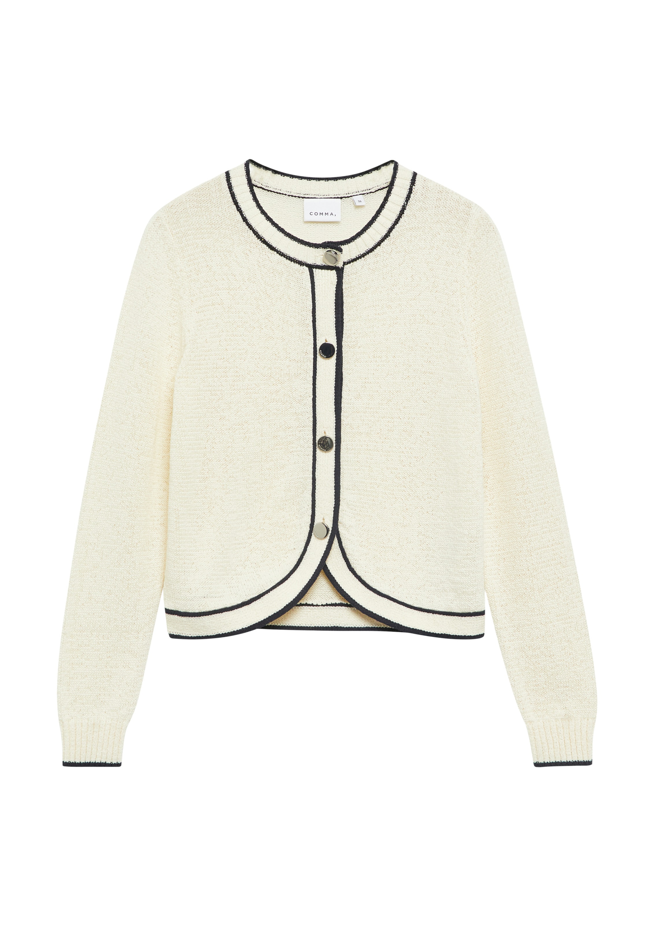 COMMA Gebreid vest in Beige: voorkant