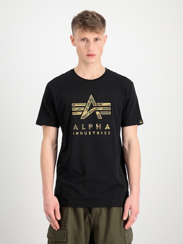 ALPHA INDUSTRIES Μπλουζάκι 'Camo PP T' σε μαύρο: μπροστά