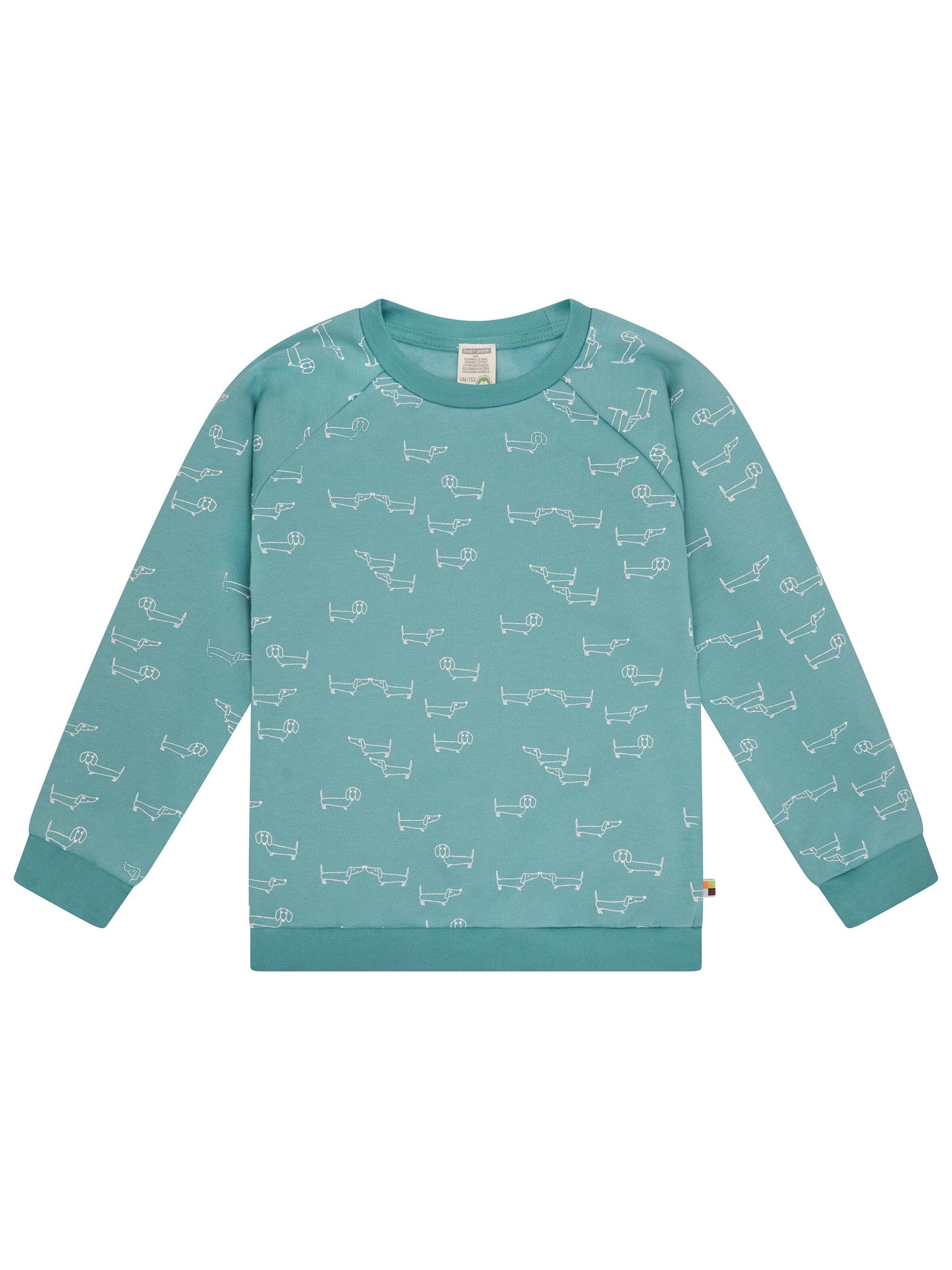 loud + proud Sweater 'Dackel' in Green: front