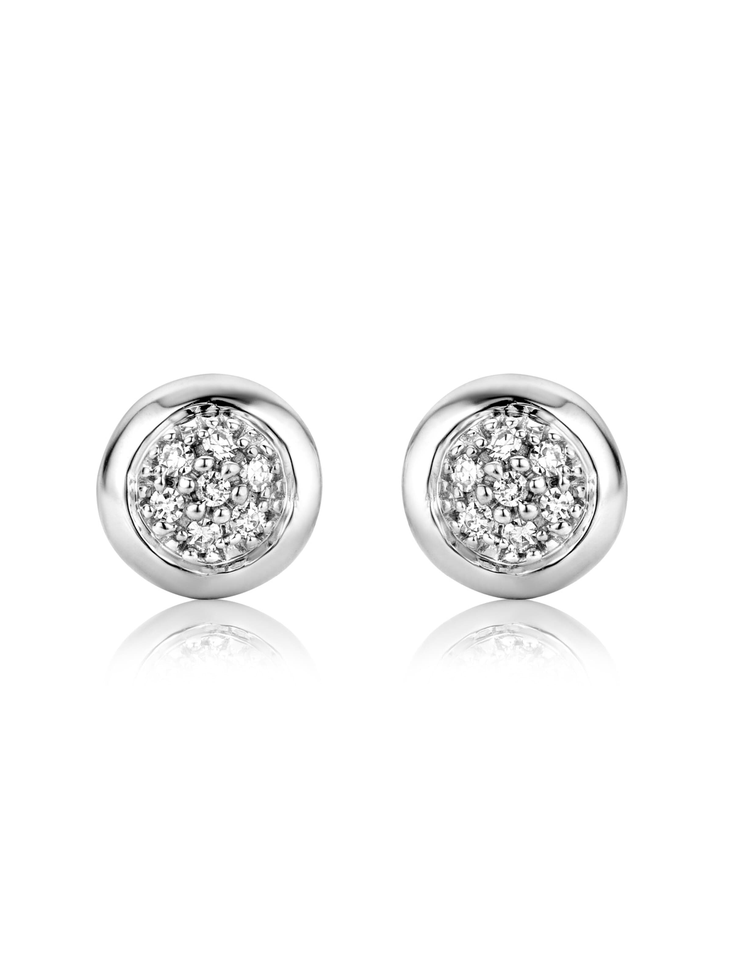 DIAMANT LETERNEL Náušnice 'Ohrstecker aus 375 Weißgold mit Diamant' – stříbrná