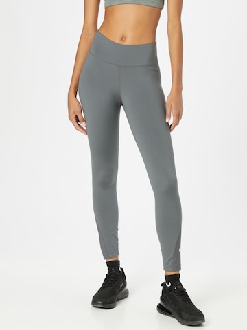 NIKE Skinny Sportbroek 'One' in Grijs: voorkant